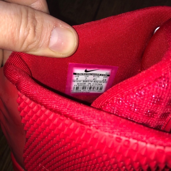 Yeezy Red October Authentic 2014 Nike Air Kanye Size 8 Sneakers Shoes - Picture 13 of 15